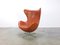 Cognacfarbener Egg Chair aus Leder von Arne Jacobsen für Fritz Hansen, 1980er 1