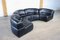 Cosmos Black Leather Modular Sofa from de Sede, Switzerland, 1970s, Set of 4 6