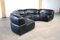 Cosmos Black Leather Modular Sofa from de Sede, Switzerland, 1970s, Set of 4 3