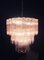 Large Three-Tier Pink Murano Glass Tube Chandelier with 52 Glasses, 1988, Image 14