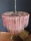 Large Three-Tier Pink Murano Glass Tube Chandelier with 52 Glasses, 1988 4