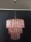 Large Three-Tier Pink Murano Glass Tube Chandelier with 52 Glasses, 1988 3