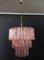 Large Three-Tier Pink Murano Glass Tube Chandelier with 52 Glasses, 1988, Image 3