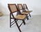 Chaise Pliante Mid-Century en Bois et Rotin 15