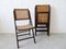 Mid-Century Folding Chair in Wood and Rattan 4
