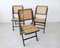 Mid-Century Folding Chair in Wood and Rattan 2