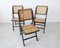 Mid-Century Folding Chair in Wood and Rattan, Image 2