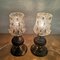 Mid-Century Beside Torch Lamps in Gold Tin and Porcelain and Cut Glass, 1960s Set of 2, Image 6