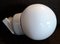 Mid-Century Wall Lamp with Opaque White Pressed Glass Globe & White Porcelain Mount, 1950s 2