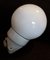 Mid-Century Wall Lamp with Opaque White Pressed Glass Globe & White Porcelain Mount, 1950s 1