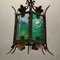 Italian Light Pendant in Wrought Iron and Glass 4