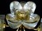 Brass Light with Ice Glass Flowers from Mazzega, 1960s 4