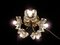 Brass Light with Ice Glass Flowers from Mazzega, 1960s 1