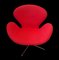 Swan Chair in Red Upholstery on a 4 Star Metal Base by Arne Jacobsen, 1958 1