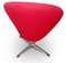 Swan Chair in Red Upholstery on a 4 Star Metal Base by Arne Jacobsen, 1958 2