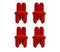 Red Glazy Chair by Royal Stranger, Set of 4 1