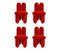 Red Glazy Chair by Royal Stranger, Set of 4, Image 1