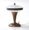 Italian Table Lamp in Brass With Glass Shade 1