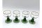 Czechoslovakian Glasses with Green Stem, 1950s, Set of 4 2