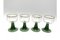 Czechoslovakian Glasses with Green Stem, 1950s, Set of 4 1