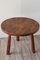 Brutalistischer Vintage Dreibein Tisch aus Massivholz, 1950 8