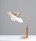 Mid-Century Swedish Table Lamp in Brass Glass and Wood from Boréns 2