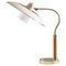 Mid-Century Swedish Table Lamp in Brass Glass and Wood from Boréns, Image 1