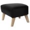 Black Leather and Natural Oak My Own Chair Footstool from by Lassen, Image 1