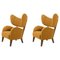 Orange Raf Simons Vidar 3 Smoked Oak My Own Lounge Chair from by Lassen, Set of 2 1