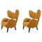 Orange Raf Simons Vidar 3 Smoked Oak My Own Lounge Chair from by Lassen, Set of 2, Image 1
