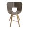 Ivory and Black Tria Wood 4 Legs Chair with Striped Seat by Colé Italia 2