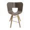 Ivory and Black Tria Wood 4 Legs Chair with Striped Seat by Colé Italia, Image 2