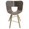 Elfenbeinfarbener und schwarzer Tria Holz Stuhl mit 4 Beinen und gestreiftem Sitz von Colé Italia 1