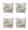 Green Tea Sheepskin the Tired Man Lounge Chair from by Lassen, Set of 4 2