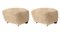 Honey Smoked Oak Sheepskin the Tired Man Footstools from by Lassen, Set of 2 2