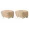 Honey Smoked Oak Sheepskin the Tired Man Footstools from by Lassen, Set of 2, Image 1
