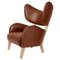 Brown Leather Natural Oak My Own Chair Lounge Chair from by Lassen, Image 1