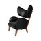 Fauteuil My Own Chair en Cuir Noir Fumé de by Lassen 2