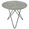 Large Grey Marble and Black Steel Dining O Table by Ox Denmarq 1