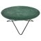 Large Green Indio Marble and Black Steel O Table by Ox Denmarq 1