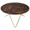 Brown Emperador Marble and Brass O Table by Ox Denmarq, Image 1