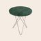 Tall Mini Green Indio Marble and Steel O Table by Ox Denmarq 2