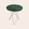 Tall Mini Green Indio Marble and Steel O Table by Ox Denmarq, Image 2