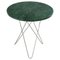 Tall Mini Green Indio Marble and Steel O Table by Ox Denmarq 1