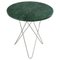 Tall Mini Green Indio Marble and Steel O Table by Ox Denmarq, Image 1