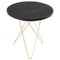Tall Mini Black Slate and Brass O Table by Ox Denmarq 1