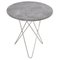 Hoher Mini O Tisch aus grauem Marmor & Stahl von Ox Denmarq 1