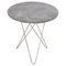 Tall Mini Grey Marble and Steel O Table by Ox Denmarq 1