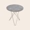 Tall Mini Grey Marble and Steel O Table by Ox Denmarq 2
