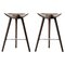 Brown Oak and Stainless Steel Counter Stools from by Lassen, Set of 2 1